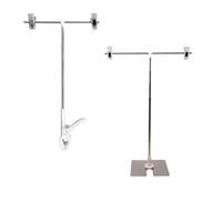 COOLHIYA Soporte para Carteles de Acero Inoxidable 2 Piezas en Forma de T Ajustable Clip para Exhibición en Tiendas y Espacios Interiores