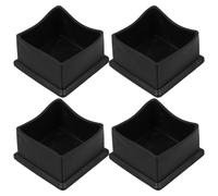 COOLHIYA Tapas Cuadradas de Goma 50x50 Mm para Patas de Silla y Muebles, Protectores Antideslizantes y Absorbentes de Impacto, 4 Piezas Negras, Cubre Patas para Proteger Suelos en Hogar