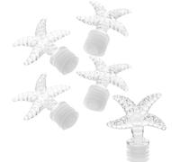 COOLHIYA Tapón de Botella de Perfume Vintage Recargable de Plástico con Diseño Americano y Figura de Cristal para Adorno del Hogar y Viaje, Pack de 5 Unidades
