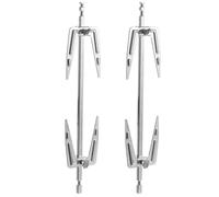 COOLHIYA Tenedores de Barbacoa Resistentes Óxido de Acero Inoxidable 2 Piezas para Asador de Pollo y Pescado Ideales para Fiestas de Barbacoa en Casa