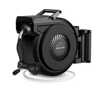 CoolHome Enrollador de manguera Jardin - 20+2 Metros - Carrete de Manguera con función de enrollado automático Giratorio 180° - Negro