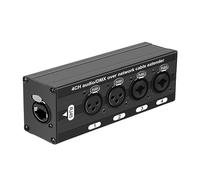 COOLHOOD Adaptador de metal de 4 vías de 3 pines a Cat5 para sistemas de sonido de estudio y en vivo, extensor auditivo de múltiples canales, balun de sonido
