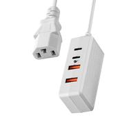 COOLHOOD Base de carga USB tipo C inteligente para bicicleta eléctrica, 4 puertos, rápida 12 V-100 V a 5 V, para teléfonos, tabletas, luz LED, muelle de motocicleta