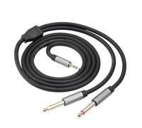 COOLHOOD Cable adaptador estéreo de 3,5 mm a 6,35 mm con conectores chapados en oro para transmisión de música HiFi, procesador de indicación estereofónica