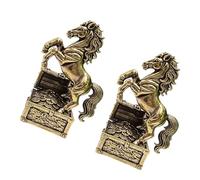 COOLHOOD Figura de caballo de metal con caja del tesoro, adorno de la cultura del zodiaco chino, decoración de la cultura Fengshui, regalo de la suerte