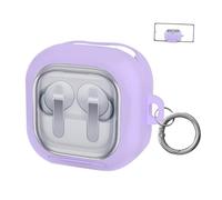 COOLHOOD Funda de silicona para auriculares, funda protectora de alta transparencia para auriculares Buds 4 / Buds4 con cordón para llaveros, funda de silicona transparente