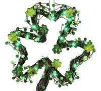 COOLHOOD Guirnalda de tréboles para uso en interiores y exteriores, guirnaldas fáciles de colgar para eventos y reuniones del día de Patricio, guirnaldas verdes de vacaciones