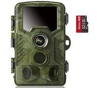 Coolife Cámara Fototrampeo 4K 48MP Cámara de Caza con Visión Nocturna Infrarroja IP66 Impermeable Cámara Caza Sensor Infrarrojo de 3-Zonas Amplio Ángulo de 125grados con 32G Tarjeta Micro SD
