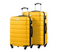 COOLIFE Juego de Maletas 2 Piezas para Viajes en Pareja,PC+ABS Ligero,L+XL | Con ruedas giratorias de 360°, cremallera YKK, candado TSA, robusta, para viajes de negocios, viajes familiares y en coche