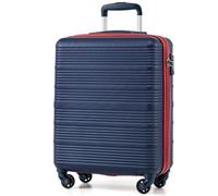 COOLIFE Maleta Cabina 55x40x20 para Easyjet, Equipaje de Mano para Viajes Cortos y Viajes de Negocios, Trolley Cabina de ABS con Candado TSA, 4 Ruedas de 360°, Mango Telescópico (Azul/Rojo)