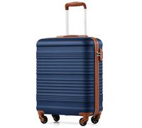 COOLIFE Maleta de cabina 55 x 35 x 20 cm para Ryanair, equipaje de mano, equipaje de cabina, ligero, con candado TSA y 4 ruedas giratorias, azul/marrón, 55X40X20cm, Suitcase Trolley Carry On Hand