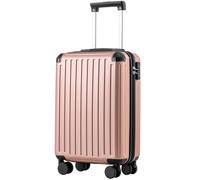 COOLIFE Maleta de Cabina 55 x 40 x 20 cm para avión Ryanair, Equipaje de Mano, Equipaje de Cabina, maletín rígido con Cerradura TSA y 4 Ruedas gemelas (Oro Rosa, 55 x 35 x 20cm)
