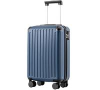 COOLIFE Maleta de Cabina 55 x 40 x 20 cm para avión Ryanair, Equipaje de Mano, Equipaje de Cabina, maletín rígido con Cerradura TSA y 4 Ruedas gemelas (Azul Marino, 55 x 35 x 20cm)