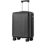 COOLIFE Maleta de Cabina 55 x 40 x 20 cm para avión Ryanair, Equipaje de Mano, Equipaje de Cabina, maletín rígido con Cerradura TSA y 4 Ruedas gemelas (Negro, 55 x 40 x 20cm)
