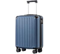 COOLIFE Maleta de Cabina 55 x 40 x 20 cm para avión Ryanair, Equipaje de Mano, Equipaje de Cabina, maletín rígido con Cerradura TSA y 4 Ruedas gemelas (Azul Marino, 55 x 40 x 20cm)