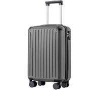 COOLIFE Maleta de Cabina 55 x 40 x 20 cm para avión Ryanair, Equipaje de Mano, Equipaje de Cabina, maletín rígido con Cerradura TSA y 4 Ruedas gemelas (Gris, 55 x 35 x 20cm)