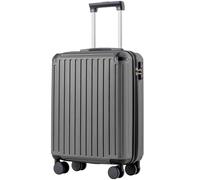 COOLIFE Maleta de Cabina 55 x 40 x 20 cm para avión Ryanair, Equipaje de Mano, Equipaje de Cabina, maletín rígido con Cerradura TSA y 4 Ruedas gemelas (Gris, 55 x 40 x 20cm)