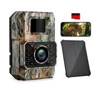 Coolifepro Cámara de Caza Solar, 60MP WiFi Bluetooth Camara Fototrampeo, Batería Interna 2000mAh, No Necesita Batería Extra, Camara Caza para Monitoreo de Vida Silvestre con Tarjeta Micro SD 32GB