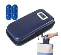 Cooling Bag for Medication, Compact Ice Pack Organizer, Reusable Insulated Case, 8.27x3.94x2.36 Inches, Built In Temperature Display, for Business Trips, Outdoor Travel, School