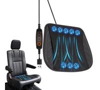 Cooling Car Seat Cushion - Mesh Artificial Leather 45x41.5cm USB Powered 3 Speed Ventilated Cooling Pad, Ergonomic Car Çooling Mat for Driver Back Support, Breathable