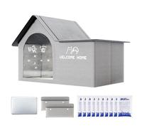 Cooling Cat and Dog House - Foldable Portable with Ice Packs | Spacious Hot Weather Cooler Nesting for Small Medium Large Pets, Durable Indoor Outdoor for Garden Balcony, 40x37x30cm / 45x37x36cm