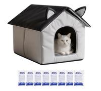 Cooling Cat House, 8 Ice Packs Pet Bed | Foldable Waterproof Shelter | Summ