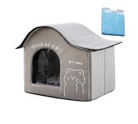 Cooling Cat House, Cat Cave Bed, Great Ventilation Control, Foldable Shelter, Weatherproof Design, Built-In Ice Boxes for Puppy, Kitten, Indoor, Outdoor, Camping, Travel, Home