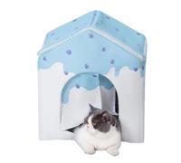 Cooling Cat House - Foldable Insulated Pet Cooling Shelter with 20 Ice Packs, Scratch Resistant Cat House with Liner, Floor Mat & Ice Packs, Portable Pet Bed for Kittens, Small Dogs, Indoor & Outdoor