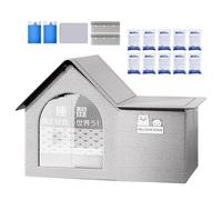 Cooling Cat House, Foldable Pet Shelter, Portable Dog Tent Bed, Ice Bag Compatible Design Lightweight Structure, for Balcony, Travel, Beach, Apartment, Patio Outdoor Use
