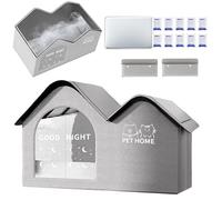 Cooling Cat House, Foldable Pet Shelter, Weatherproof Insulated Cat Cabin, Built-In Ice Pack Design, Portable Travel-Friendly Structure, Ideal for Apartment, Backpacking, Outdoor Use, 60x38x42cm Gray