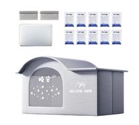 Cooling Cat House, Foldable Summer Shelter, Pet Bed with Ice Packs, Ventilated Fabric Design, Lightweight Portable Build, Comfortable Sleeping Space, Perfect for Patio, Garden, Indoor