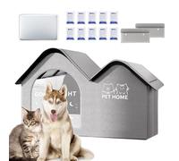 Cooling Cat House, Foldable Weatherproof Shelter, 17.72x13.78x14.57 Inch Insulated with Ice Packs & Sturdy Design, Portable Pet Chilling for Travel, Backpacking, Apartment, Balcony