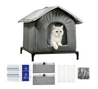 Cooling Cat House - Outdoor Pet Shelter, Foldable Design with Double Layer, Ice Pack Temperature Control, Large Kennel with Shaded Cover, Indoor Outdoor Use for Kitten Yard