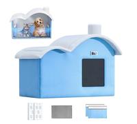 Cooling Cat House, Outdoor Pet Shelter, Insulated Oxford Fabric Build, Ice Pack with Digital Display, for Indoor Outdoor Pet Comfort, 17.7x12.6x13.8 or 19.7x13.8x15.7 Inches, 1pc