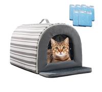 Cooling Cat House, Outdoor Pet Shelter, Insulated Waterproof Tent, Ice Box Equipped Comfort for Apartment Living, Animal Habitats, Indoor, Outdoor, Puppies, Gray Colored