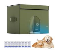 Cooling Cat House, Portable Air-Conditioned Sleeping Enclosure, Cold Shelter Pet Bed for Indoor, Outdoor, Travel, Car, Balcony, Apartment, and Bedroom Use, 13.78x12.99x12.6 Inches