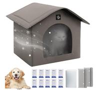 Cooling Cat House, Portable Kitten Shelter, 12.6x12.6x9.84 Inches Insulated Pet Kennel, Indoor Cool House with Ice Pack and Absorbent Bags for Cats Dogs Small Animal Companions