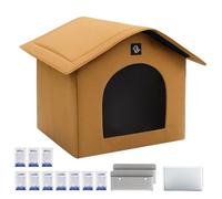 Cooling Cat House, Portable Kitten Shelter, 12.6x12.6x9.84 Inches Insulated Pet Kennel, Indoor Cool House with Ice Pack and Absorbent Bags for Cats Dogs Small Animal Companions