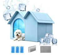 Cooling Cat House, Semi Enclosed Cave, Summer Ice Shelter, Size 45x35 cm, 3 Ice Boxes Outdoor Garden Backyard Patio Lawn Porch Farm Reliable Utility Consistent Compact Strong Portable Pet Accessory