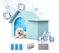 Cooling Cat House, Semi Enclosed Cave, Summer Ice Shelter, Size 45x35 cm, 3 Ice Boxes Outdoor Garden Backyard Patio Lawn Porch Farm Reliable Utility Consistent Compact Strong Portable Pet Accessory