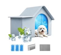 Cooling Cat House, Semi Enclosed Cave, Summer Ice Shelter, Size 45x35 cm, 3 Ice Boxes Outdoor Garden Backyard Patio Lawn Porch Farm Reliable Utility Consistent Compact Strong Portable Pet Accessory
