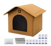 Cooling Cat House Shelter, Outdoor Pet Tent Insulated, Kitten Cooling Shelter, Reusable Ice Pack with Absorbent Bags Ideal for Outdoor Indoor Cats Puppies, 12.6x12.6x9.84 Inches