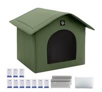 Cooling Cat House Shelter, Outdoor Pet Tent Insulated, Kitten Cooling Shelter, Reusable Ice Pack with Absorbent Bags Ideal for Outdoor Indoor Cats Puppies, 12.6x12.6x9.84 Inches