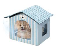 Cooling Cat House Summer Air Conditioned Pet Tent Ice Room | 43x52x49cm insulated pet house with 8 ice packs, 3 curtains & thermal pad, keeps cats/dogs under 17.5kg cool in summer heat