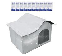 Cooling Cat Shelter, Outdoor Pet House, Kitten Kennel, Includes Reusable Ice Packs Breathable Waterproof for Backyard, Camping, Crate, Indoor Use, 17.72x13.39x14.17 Inches