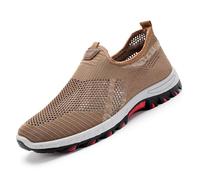 Cooling Comfort Sneaker, 2025 Breathable Walking Mens Mesh Shoes for Soft Bottom Comfy Casual Anti-Slip Slip on for Daily (Coffee,40)