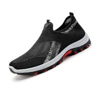 Cooling Comfort Sneaker, 2025 Breathable Walking Mens Mesh Shoes for Soft Bottom Comfy Casual Anti-Slip Slip on for Daily (Black,46)