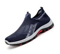 Cooling Comfort Sneaker, 2025 Breathable Walking Mens Mesh Shoes for Soft Bottom Comfy Casual Anti-Slip Slip on for Daily (Blue,46)