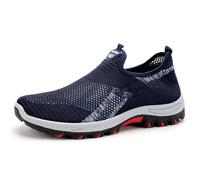 Cooling Comfort Sneaker Men Women 2025 New Breathable Barefoot Mesh Shoes Soft Bottom Comfy Casual Anti-Slip Slip On for Daily Walking & Errands (Blue,47)