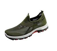 Cooling Comfort Sneaker Men Women 2025 New Breathable Barefoot Mesh Shoes Soft Bottom Comfy Casual Anti-Slip Slip On for Daily Walking & Errands (Green,47)